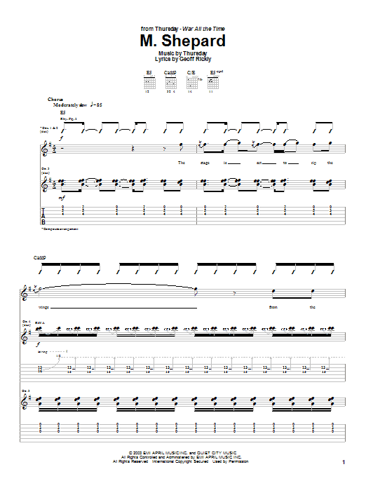 Download Thursday M. Shepard Sheet Music and learn how to play Guitar Tab PDF digital score in minutes