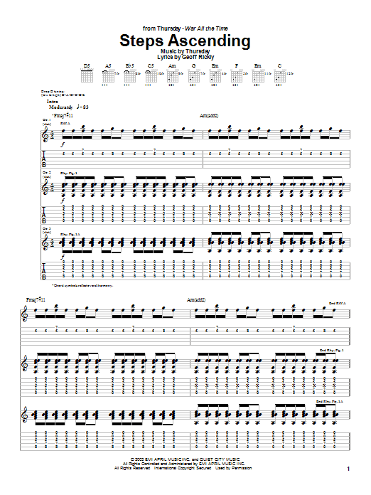 Download Thursday Steps Ascending Sheet Music and learn how to play Guitar Tab PDF digital score in minutes