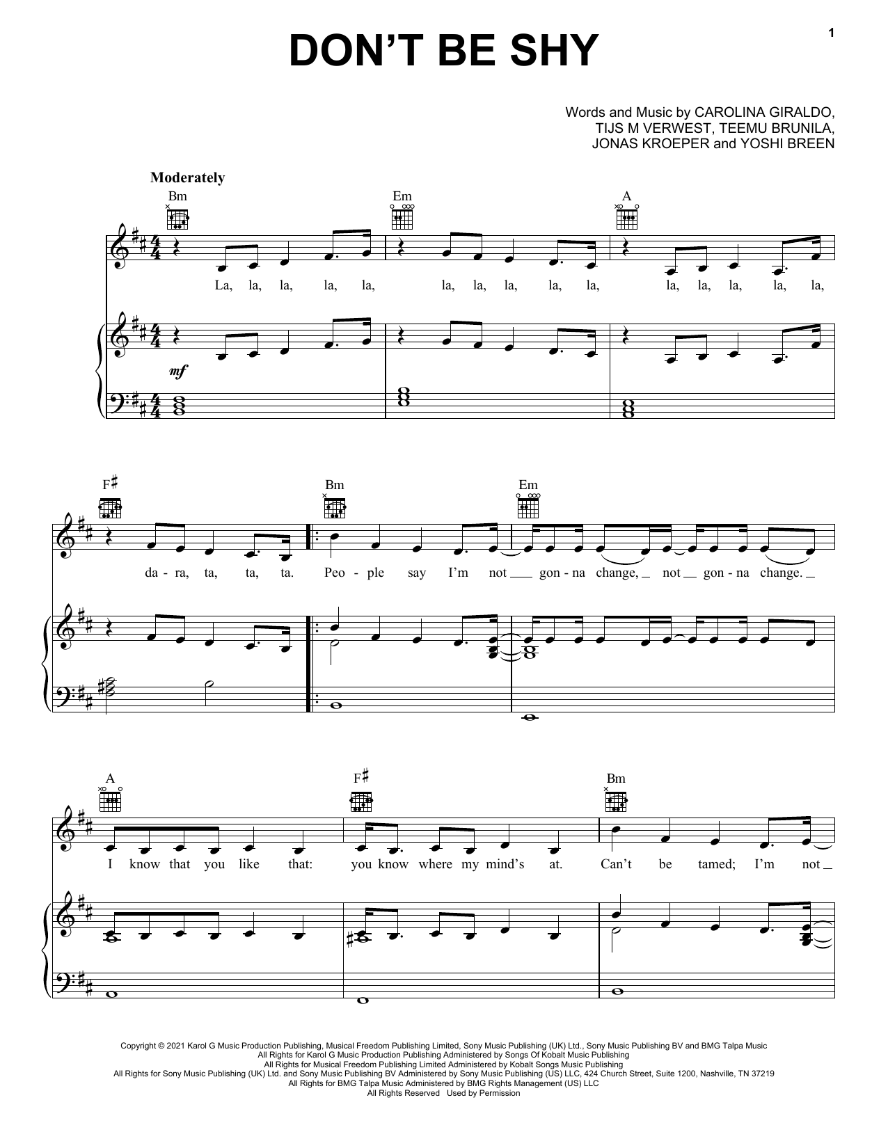 Download Tiësto and KAROL G Sheet Music and learn how to play Piano, Vocal & Guitar Chords (Right-Hand Melody) PDF score in minutes