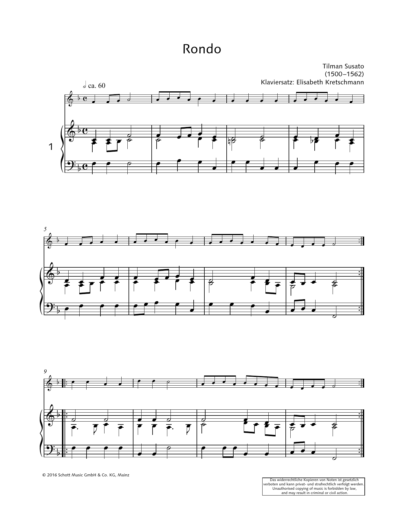 Download Tilman Susato Rondo Sheet Music and learn how to play Woodwind Solo PDF digital score in minutes