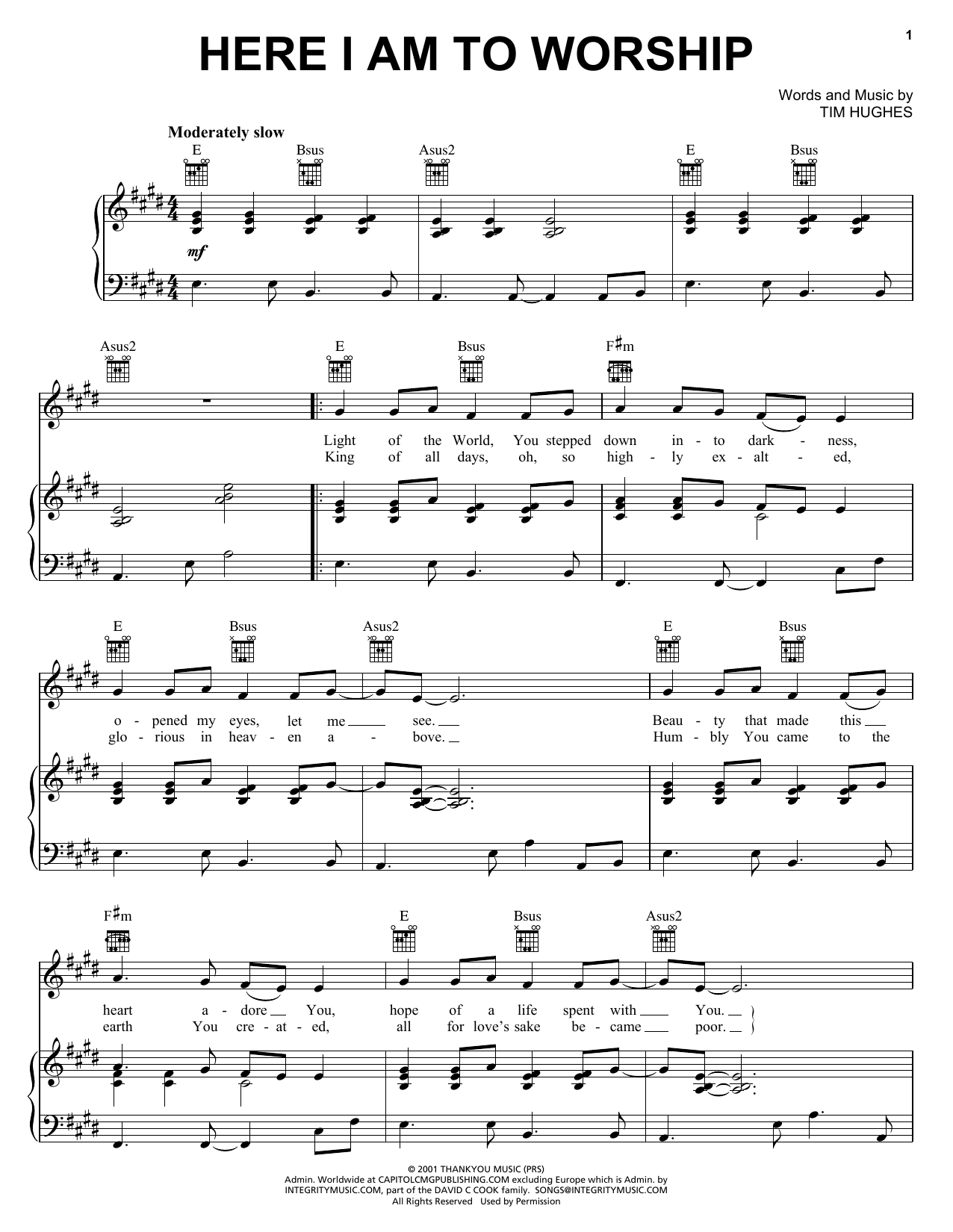 Download Tim Hughes Here I Am To Worship Sheet Music and learn how to play Ukulele PDF digital score in minutes