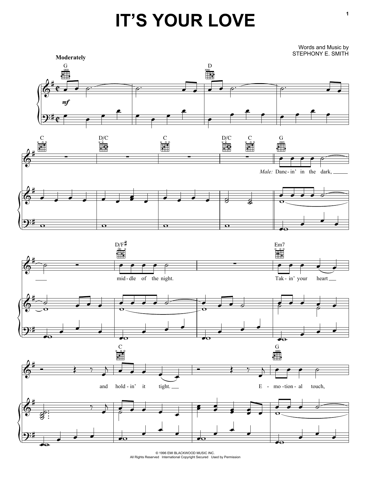 Download Tim McGraw with Faith Hill It's Your Love Sheet Music and learn how to play Melody Line, Lyrics & Chords PDF digital score in minutes