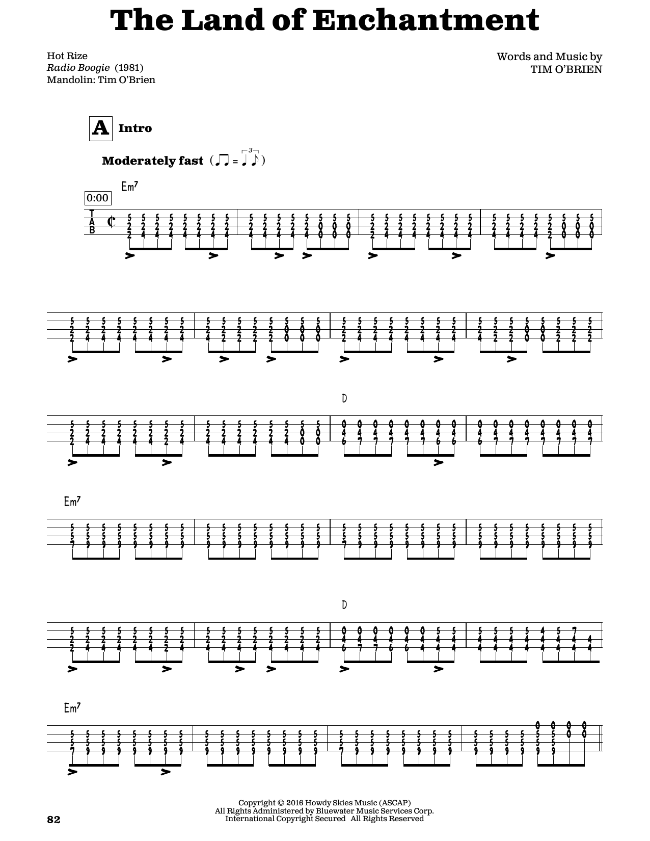 Download Tim O'Brien The Land Of Enchantment Sheet Music and learn how to play Mandolin PDF digital score in minutes