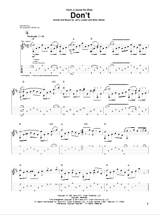 Download Tim Pacheco Don't Sheet Music and learn how to play Guitar Tab PDF digital score in minutes