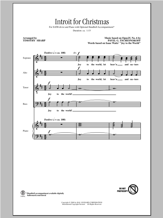 Download Tim Sharp Introit For Christmas Sheet Music and learn how to play SATB PDF digital score in minutes