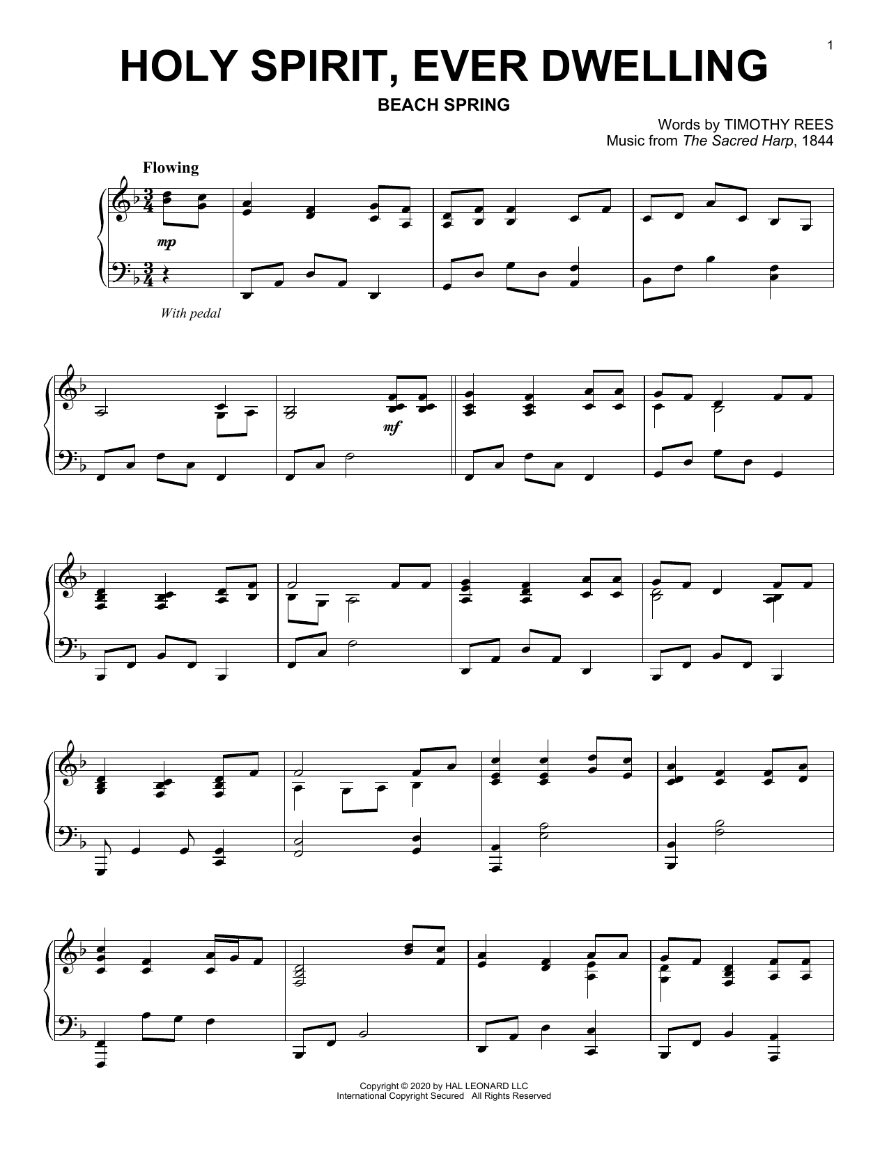 Download Timothy Rees Holy Spirit, Ever Dwelling Sheet Music and learn how to play Piano Solo PDF digital score in minutes