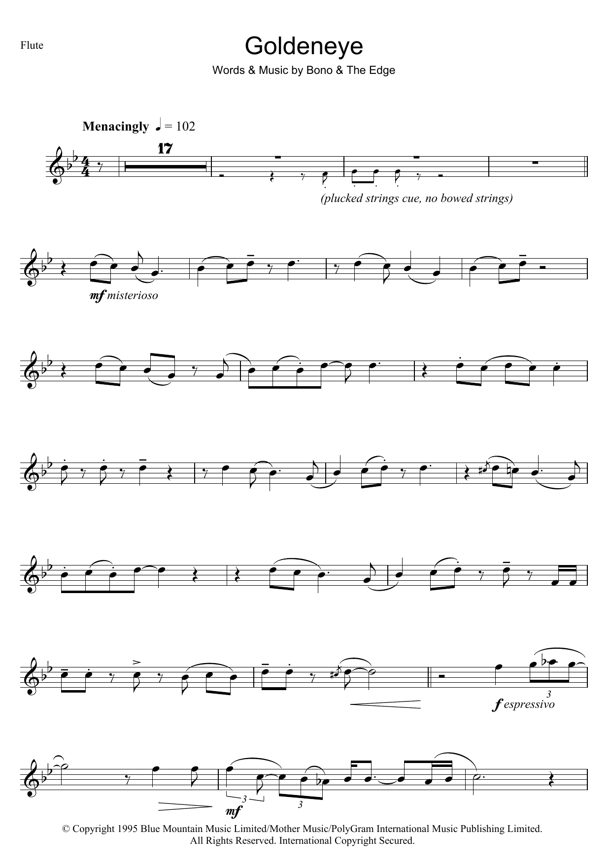 Download Tina Turner GoldenEye Sheet Music and learn how to play Alto Saxophone PDF digital score in minutes