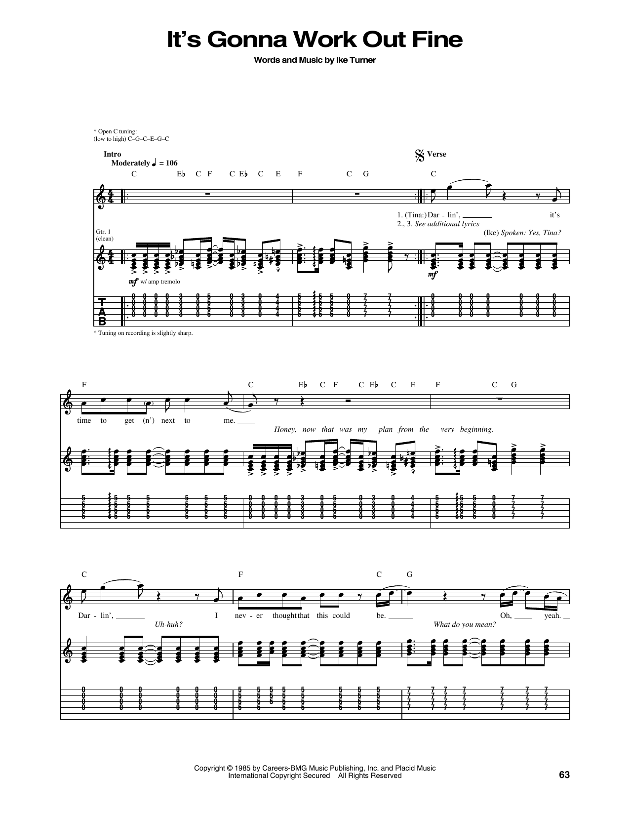 Download Tina Turner It's Gonna Work Out Fine Sheet Music and learn how to play Lead Sheet / Fake Book PDF digital score in minutes