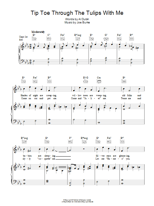 Download Tiny Tim Tip-Toe Thru' The Tulips With Me Sheet Music and learn how to play UKETAB PDF digital score in minutes