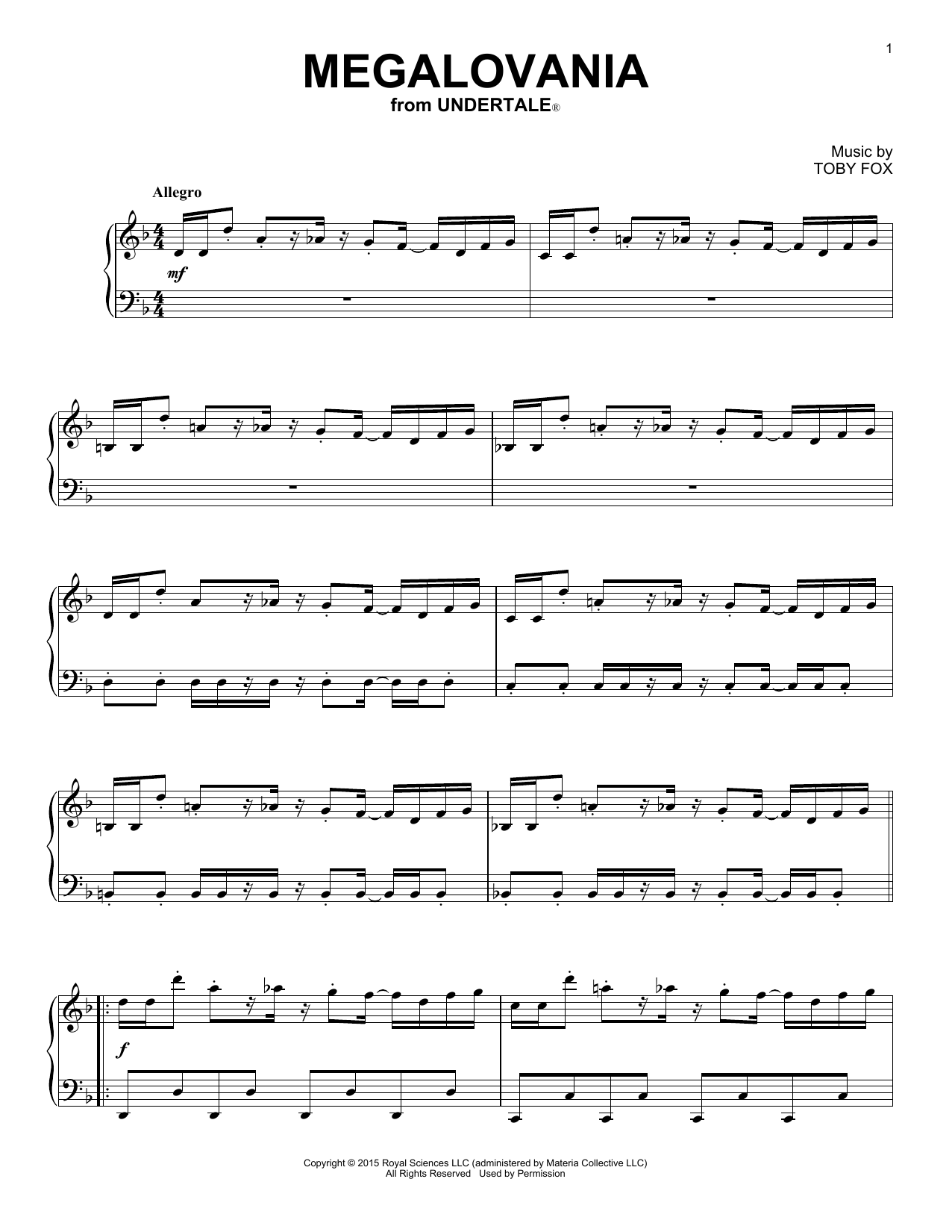 Download Toby Fox Megalovania (from Undertale) Sheet Music and learn how to play Easy Guitar Tab PDF digital score in minutes