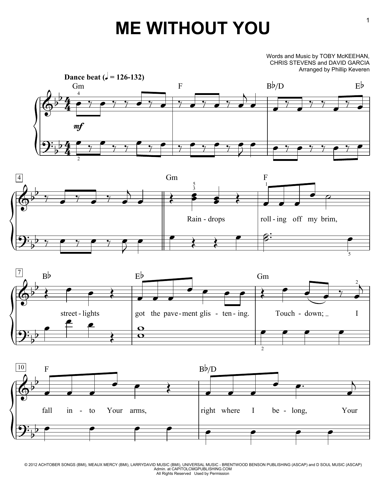 Download Phillip Keveren Me Without You Sheet Music and learn how to play Easy Piano PDF digital score in minutes