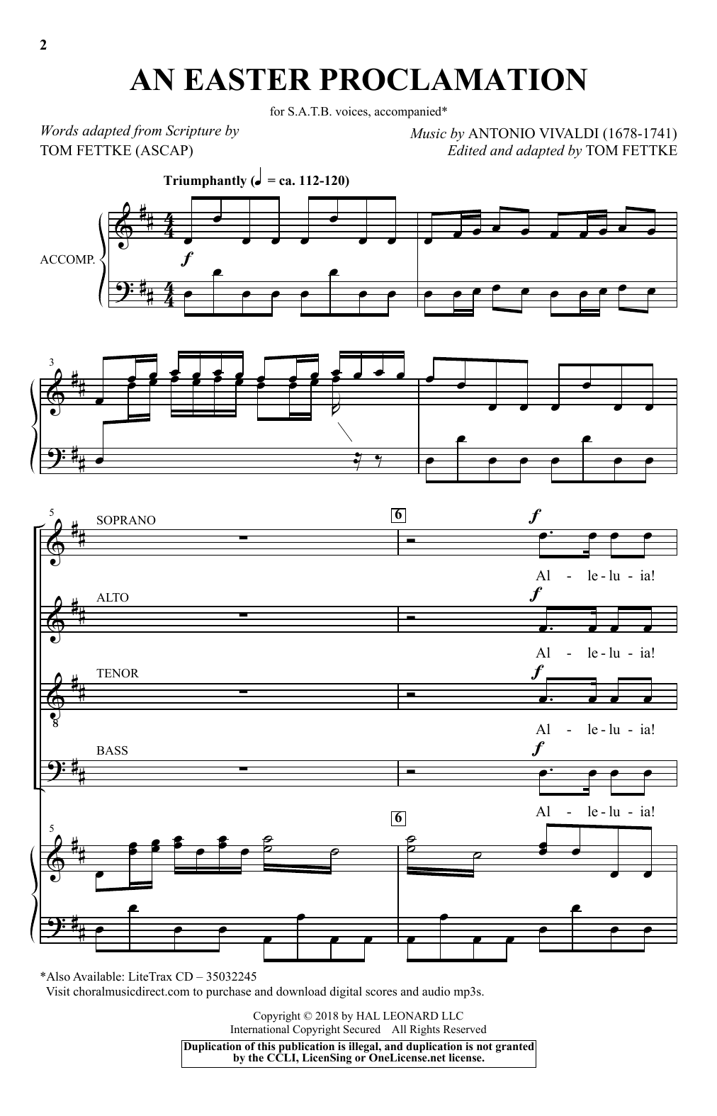 Download Tom Fettke An Easter Proclamation Sheet Music and learn how to play SATB Choir PDF digital score in minutes