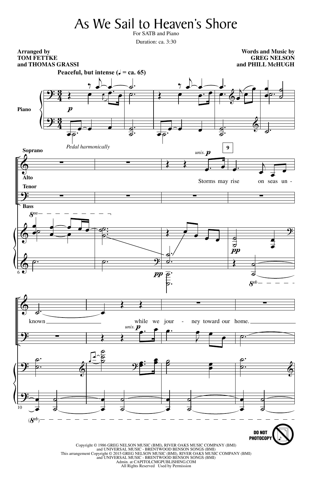 Download Steve Green As We Sail To Heaven's Shore (arr. Tom Fettke) Sheet Music and learn how to play SATB PDF digital score in minutes