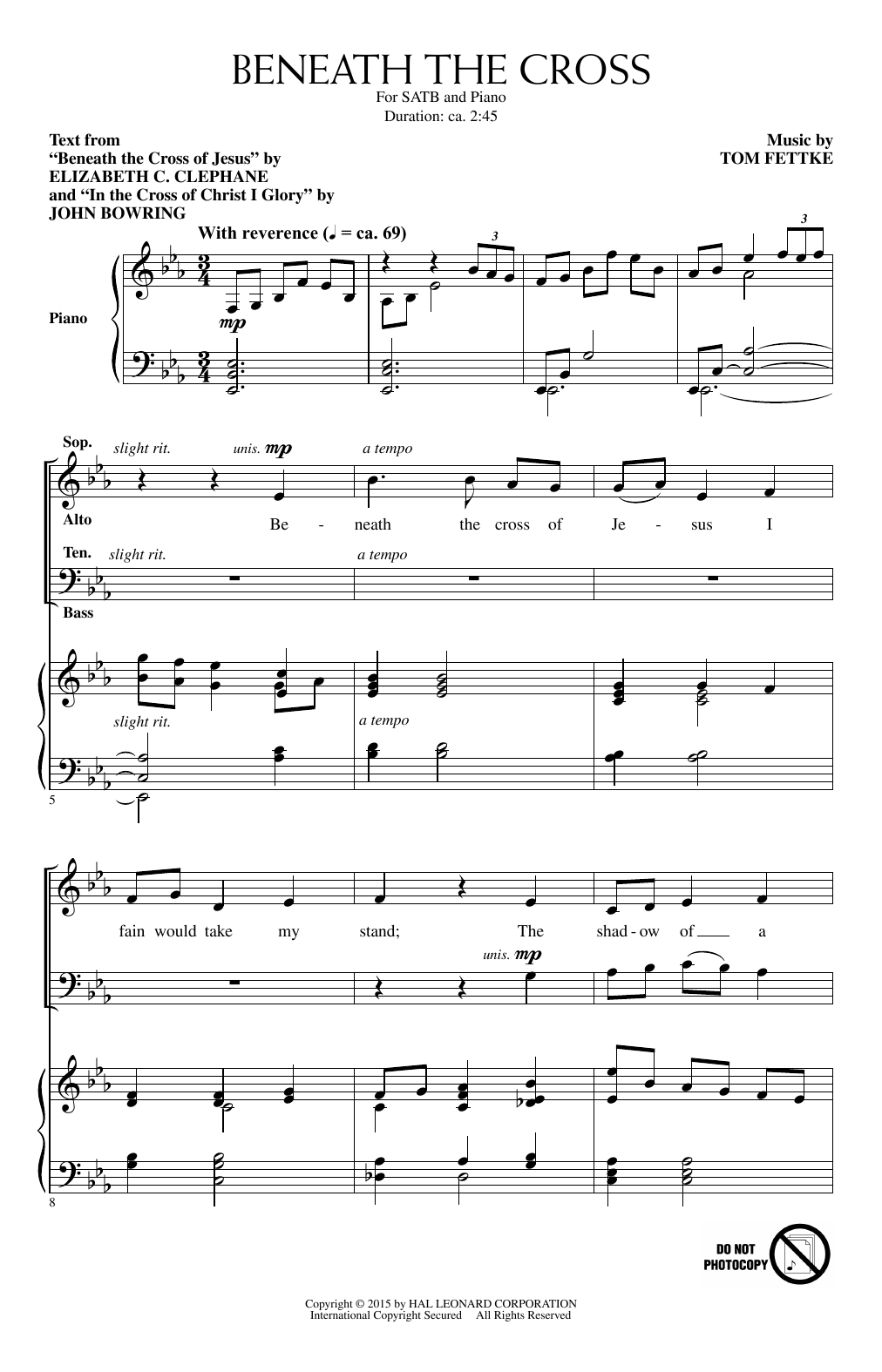 Download Tom Fettke Beneath The Cross Sheet Music and learn how to play SATB PDF digital score in minutes
