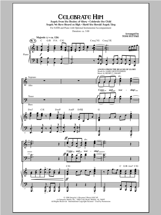Download Tom Fettke Celebrate Him (Medley) Sheet Music and learn how to play SATB PDF digital score in minutes