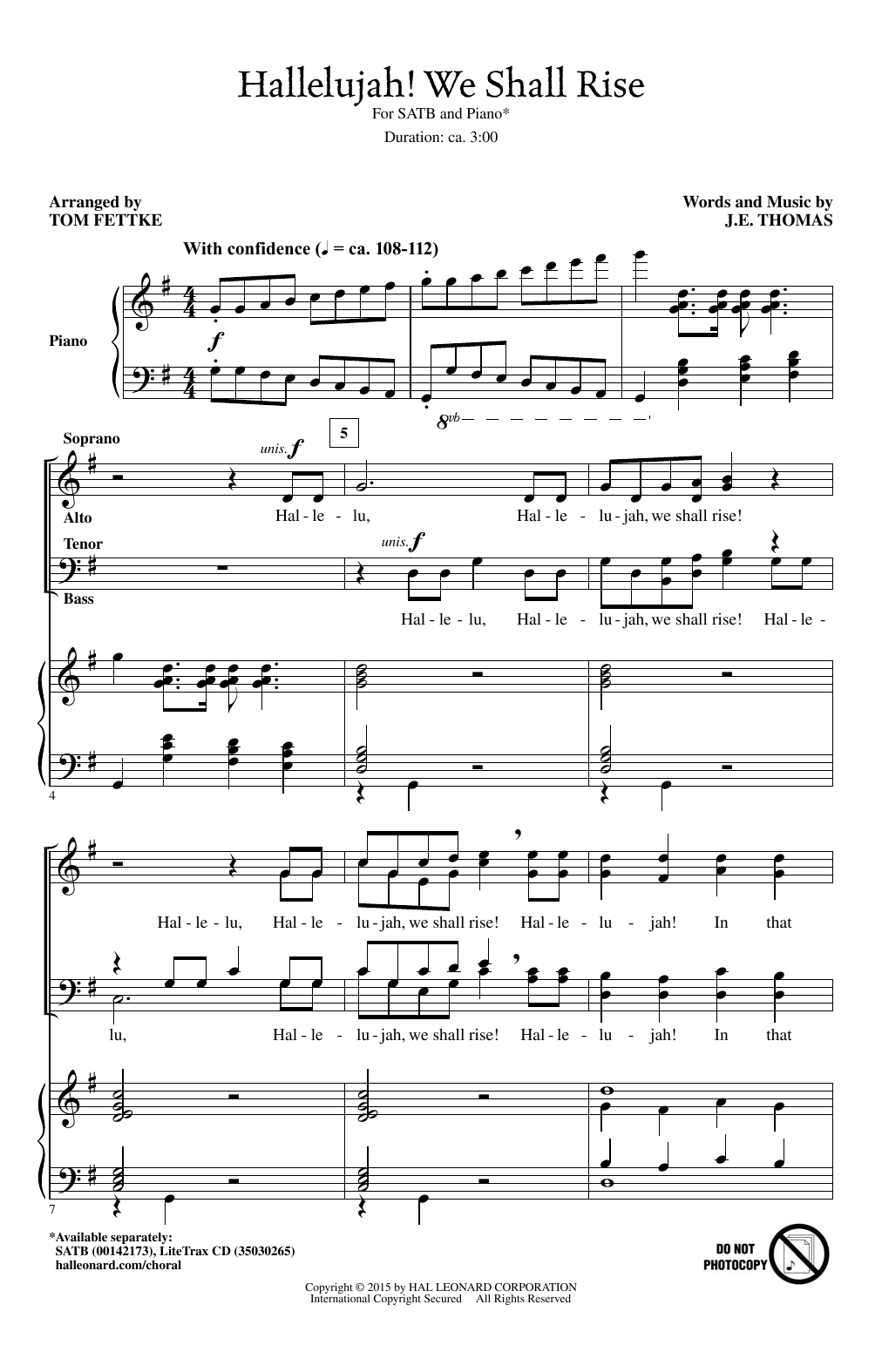 Download Tom Fettke Hallelujah! We Shall Rise Sheet Music and learn how to play SATB PDF digital score in minutes