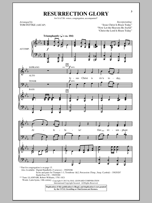 Download Tom Fettke Jesus Christ Is Risen Today Sheet Music and learn how to play SATB PDF digital score in minutes
