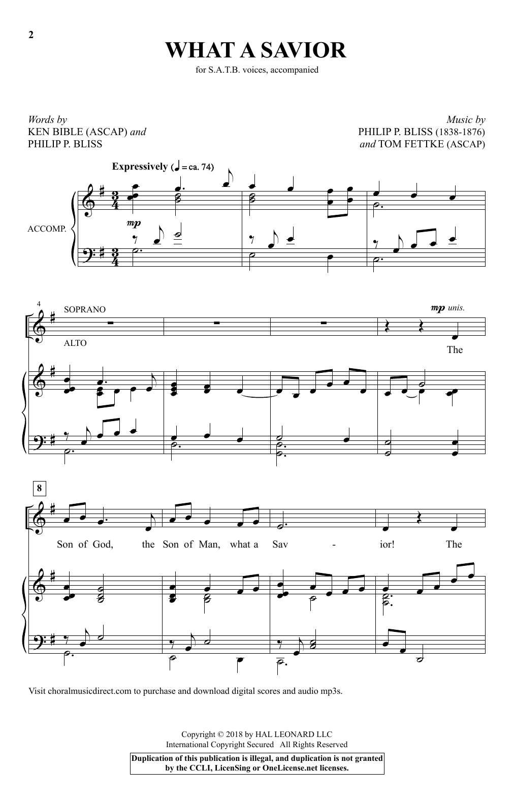 Download Tom Fettke What A Savior Sheet Music and learn how to play SATB Choir PDF digital score in minutes