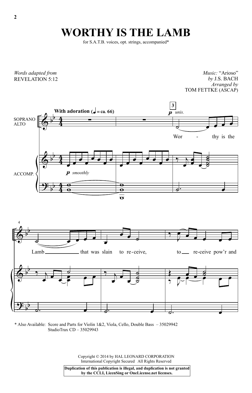 Download Tom Fettke Worthy Is The Lamb Sheet Music and learn how to play SATB PDF digital score in minutes