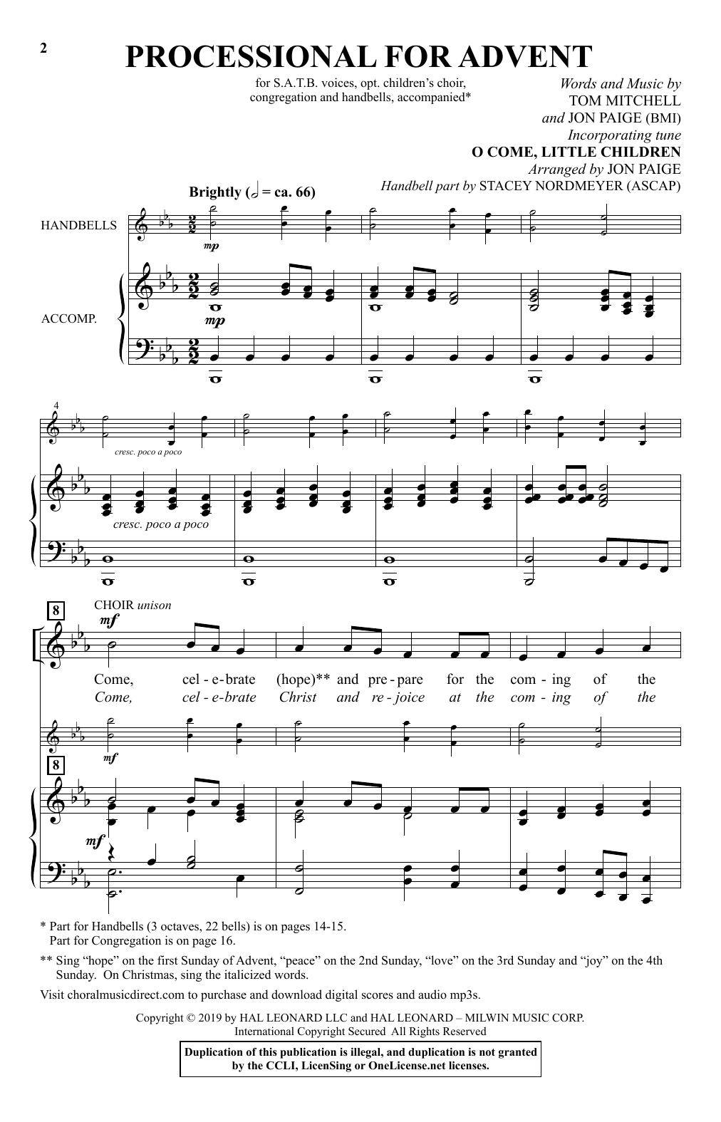 Download Tom Mitchell & Jon Paige Processional For Advent Sheet Music and learn how to play Choir PDF digital score in minutes