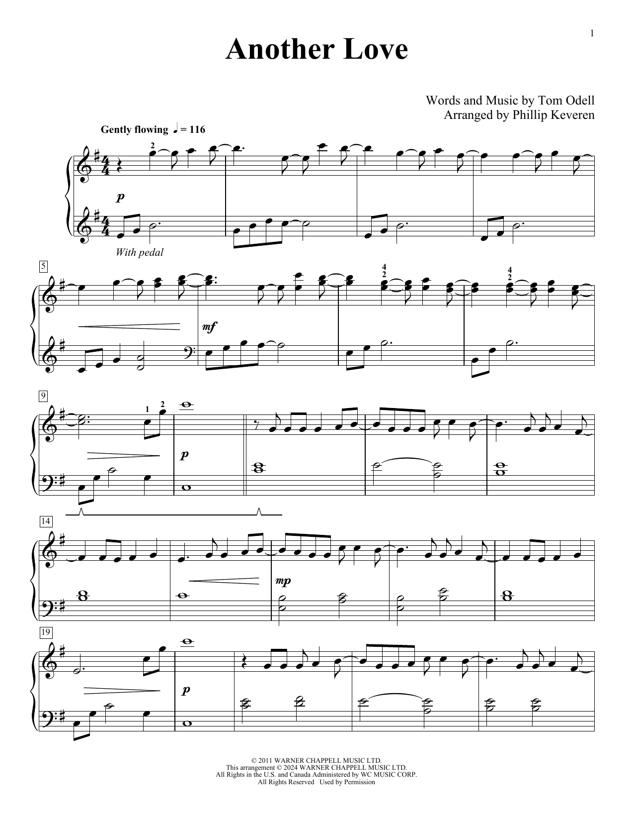 Download Tom Odell Another Love (arr. Phillip Keveren) Sheet Music and learn how to play Piano Solo PDF digital score in minutes