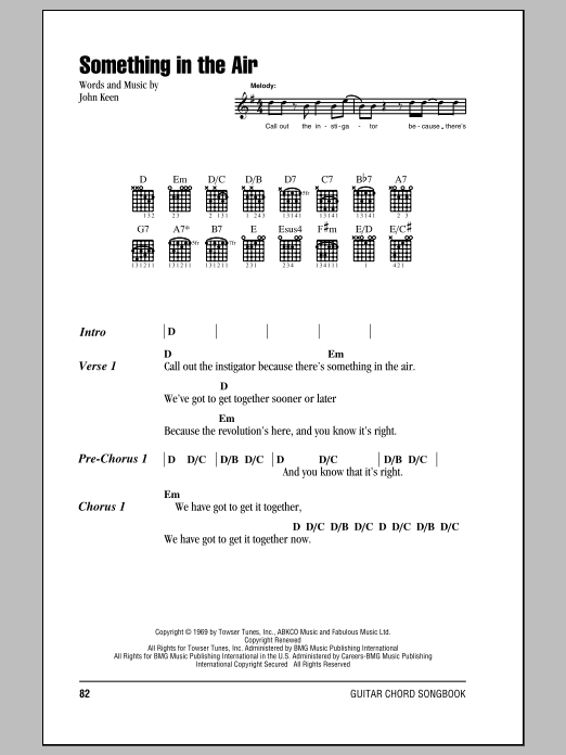Download Tom Petty Something In The Air Sheet Music and learn how to play Lyrics & Chords PDF digital score in minutes