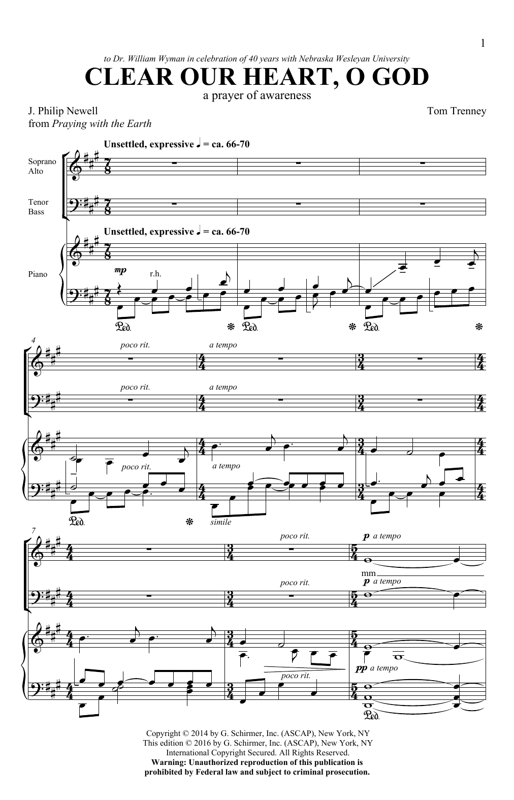 Download Tom Trenney Clear Our Heart, O God Sheet Music and learn how to play SATB Choir PDF digital score in minutes