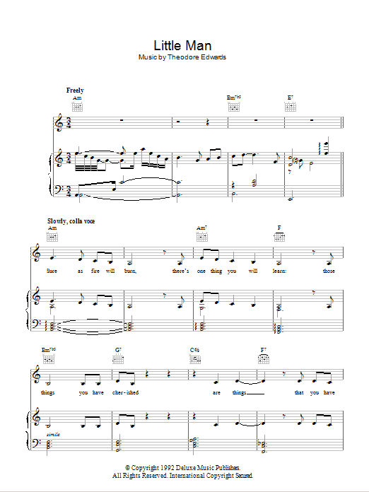 Download Tom Waits Little Man Sheet Music and learn how to play Piano, Vocal & Guitar (Right-Hand Melody) PDF digital score in minutes