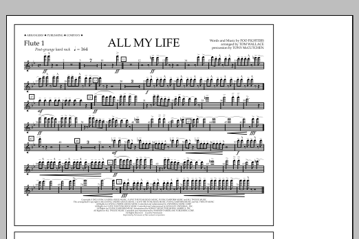 Download Tom Wallace All My Life - Flute 1 Sheet Music and learn how to play Marching Band PDF digital score in minutes