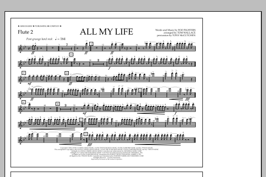 Download Tom Wallace All My Life - Flute 2 Sheet Music and learn how to play Marching Band PDF digital score in minutes