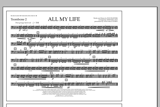 Download Tom Wallace All My Life - Trombone 2 Sheet Music and learn how to play Marching Band PDF digital score in minutes