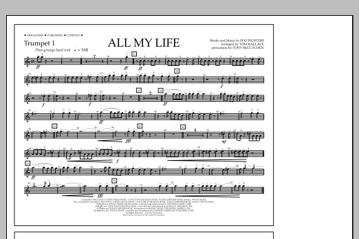 Download Tom Wallace All My Life - Trumpet 1 Sheet Music and learn how to play Marching Band PDF digital score in minutes