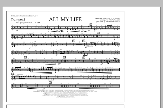Download Tom Wallace All My Life - Trumpet 2 Sheet Music and learn how to play Marching Band PDF digital score in minutes