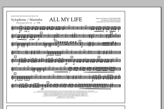 Download Tom Wallace All My Life - Xylophone/Marimba Sheet Music and learn how to play Marching Band PDF digital score in minutes
