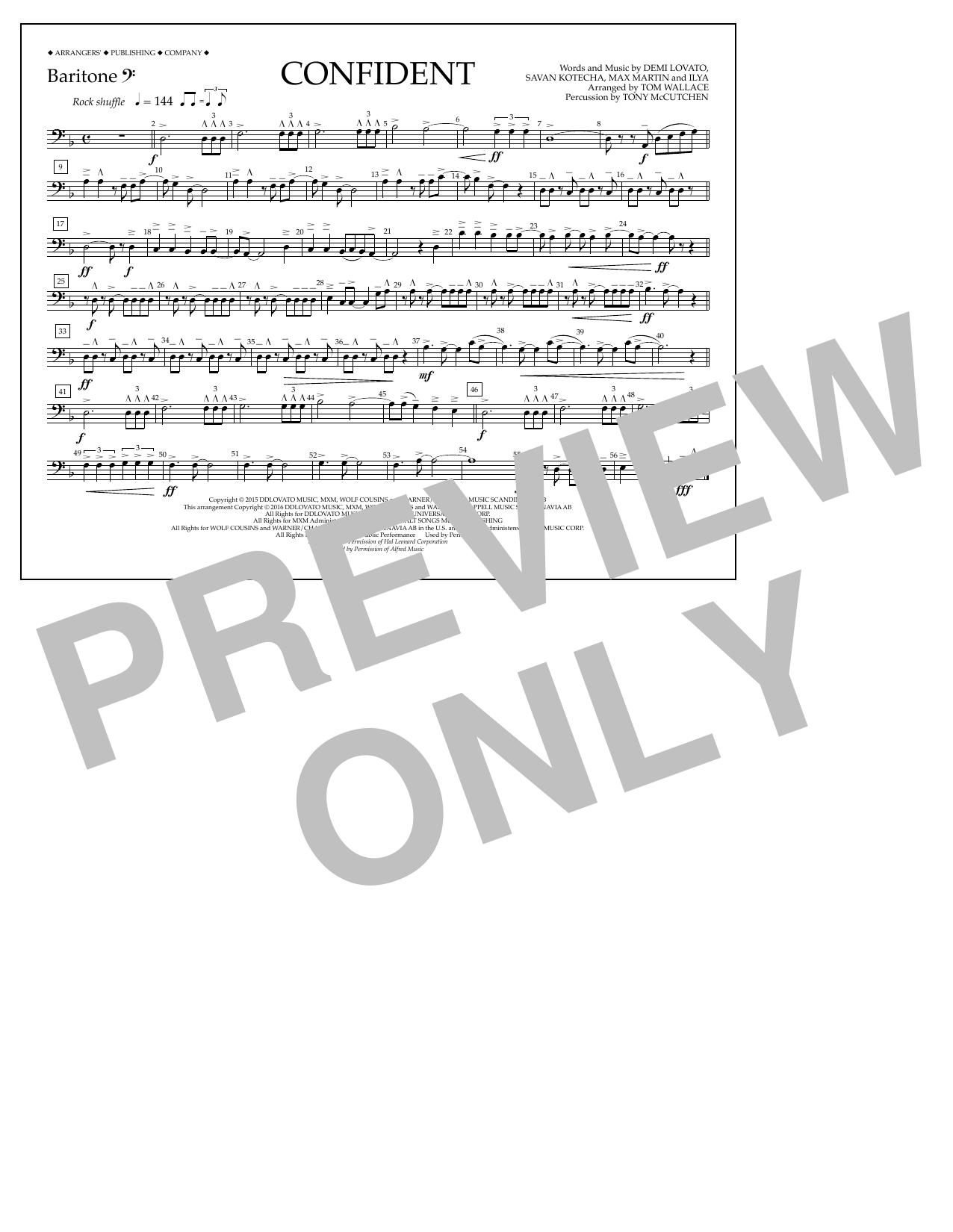 Download Tom Wallace Confident - Baritone B.C. Sheet Music and learn how to play Marching Band PDF digital score in minutes