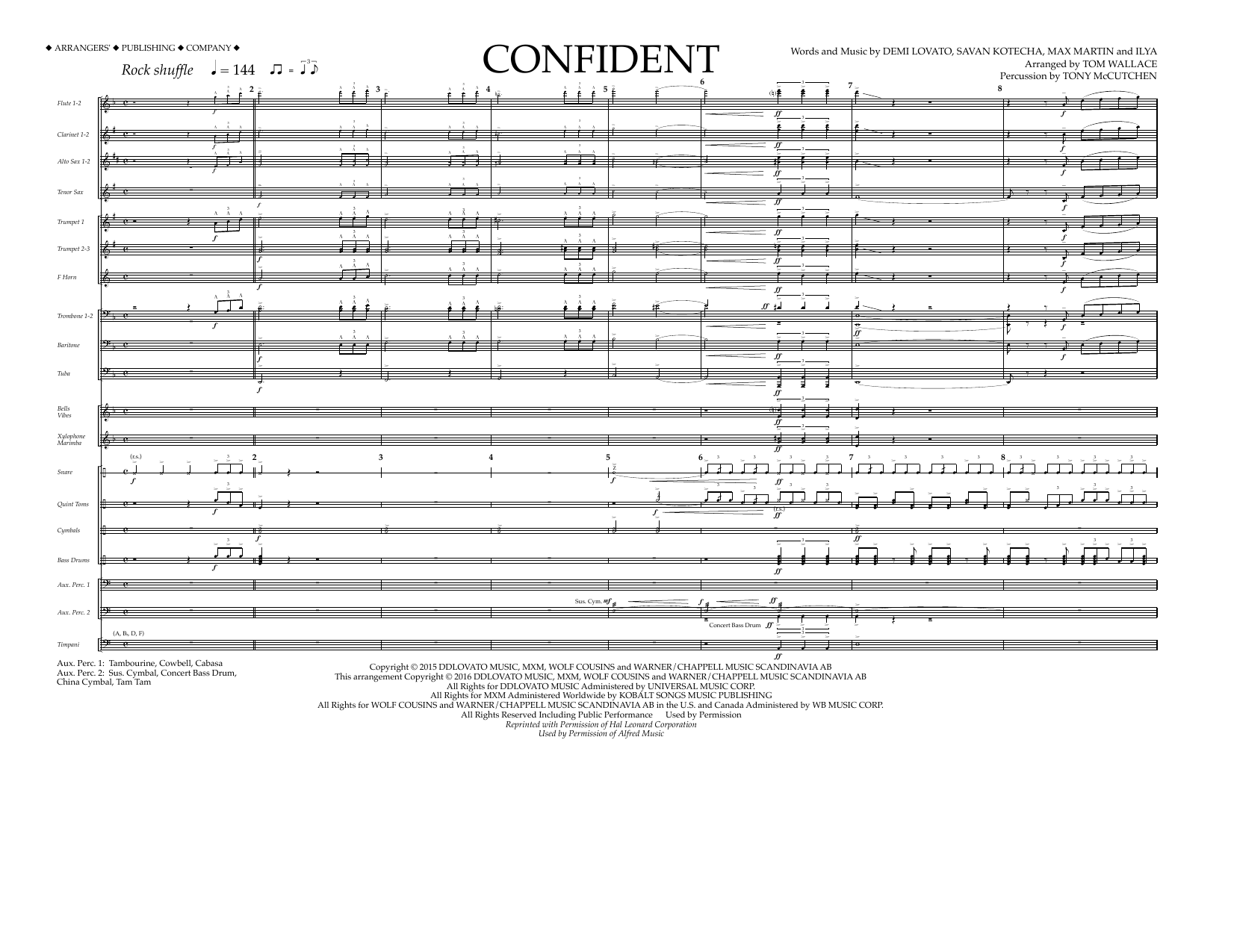 Download Tom Wallace Confident - Full Score Sheet Music and learn how to play Marching Band PDF digital score in minutes