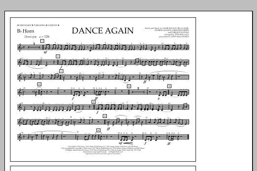 Download Tom Wallace Dance Again - Bb Horn Sheet Music and learn how to play Marching Band PDF digital score in minutes