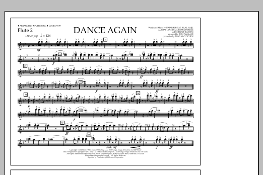 Download Tom Wallace Dance Again - Flute 2 Sheet Music and learn how to play Marching Band PDF digital score in minutes