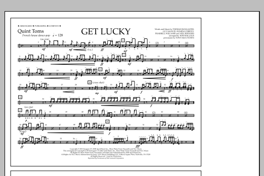 Download Tom Wallace Get Lucky - Quint-Toms Sheet Music and learn how to play Marching Band PDF digital score in minutes