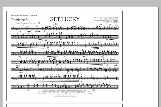 Download Tom Wallace Get Lucky - Trombone B.C. Sheet Music and learn how to play Marching Band PDF digital score in minutes