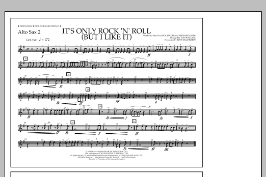 Download Tom Wallace It's Only Rock 'n' Roll (But I Like It) - Alto Sax 2 Sheet Music and learn how to play Marching Band PDF digital score in minutes