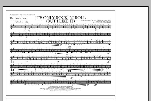 Download Tom Wallace It's Only Rock 'n' Roll (But I Like It) - Baritone Sax Sheet Music and learn how to play Marching Band PDF digital score in minutes