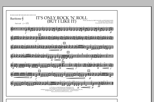 Download Tom Wallace It's Only Rock 'n' Roll (But I Like It) - Baritone T.C. Sheet Music and learn how to play Marching Band PDF digital score in minutes