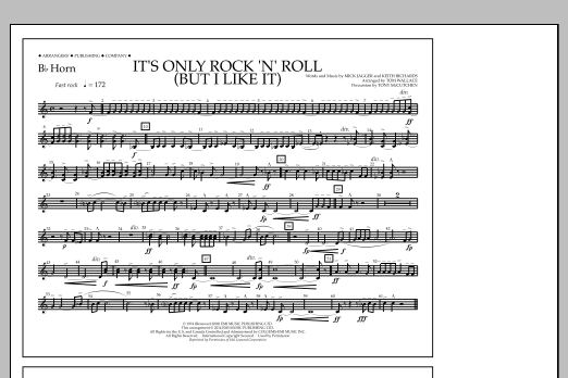 Download Tom Wallace It's Only Rock 'n' Roll (But I Like It) - Bb Horn Sheet Music and learn how to play Marching Band PDF digital score in minutes