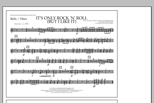 Download Tom Wallace It's Only Rock 'n' Roll (But I Like It) - Bells/Vibes Sheet Music and learn how to play Marching Band PDF digital score in minutes