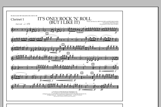 Download Tom Wallace It's Only Rock 'n' Roll (But I Like It) - Clarinet 1 Sheet Music and learn how to play Marching Band PDF digital score in minutes