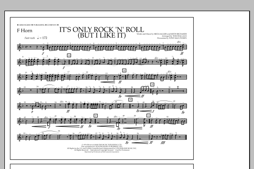Download Tom Wallace It's Only Rock 'n' Roll (But I Like It) - F Horn Sheet Music and learn how to play Marching Band PDF digital score in minutes