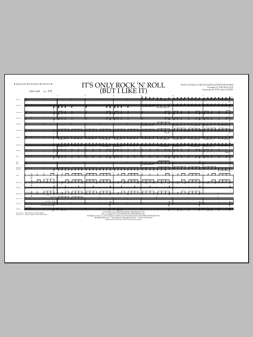 Download Tom Wallace It's Only Rock 'n' Roll (But I Like It) - Full Score Sheet Music and learn how to play Marching Band PDF digital score in minutes
