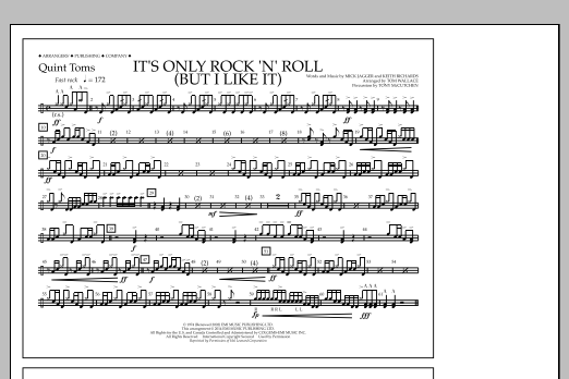 Download Tom Wallace It's Only Rock 'n' Roll (But I Like It) - Quint-Toms Sheet Music and learn how to play Marching Band PDF digital score in minutes