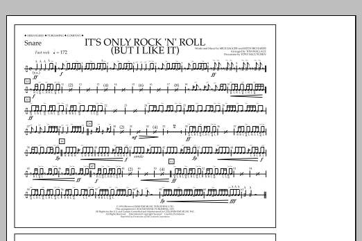 Download Tom Wallace It's Only Rock 'n' Roll (But I Like It) - Snare Sheet Music and learn how to play Marching Band PDF digital score in minutes